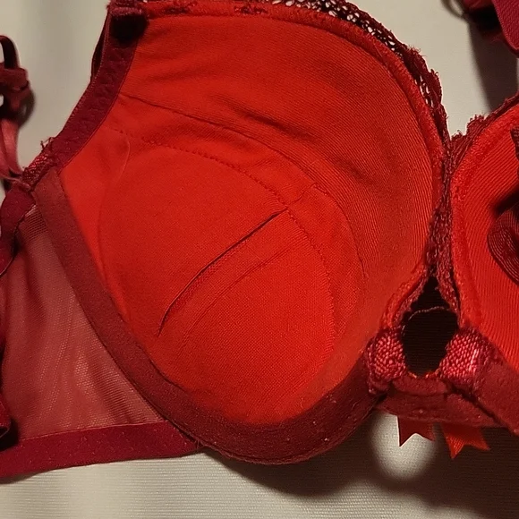 Adore Me Red Lace Push Up 34A Bra - Picture 6 of 6